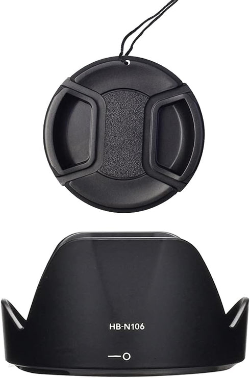 HB-N106 Lens Hood & 55mm Lens Cap for Nikon D5600 D5500 D3500 D3400 Camera kit AF-P DX 18-55mm f/3.5-5.6G VR Lens (1+1