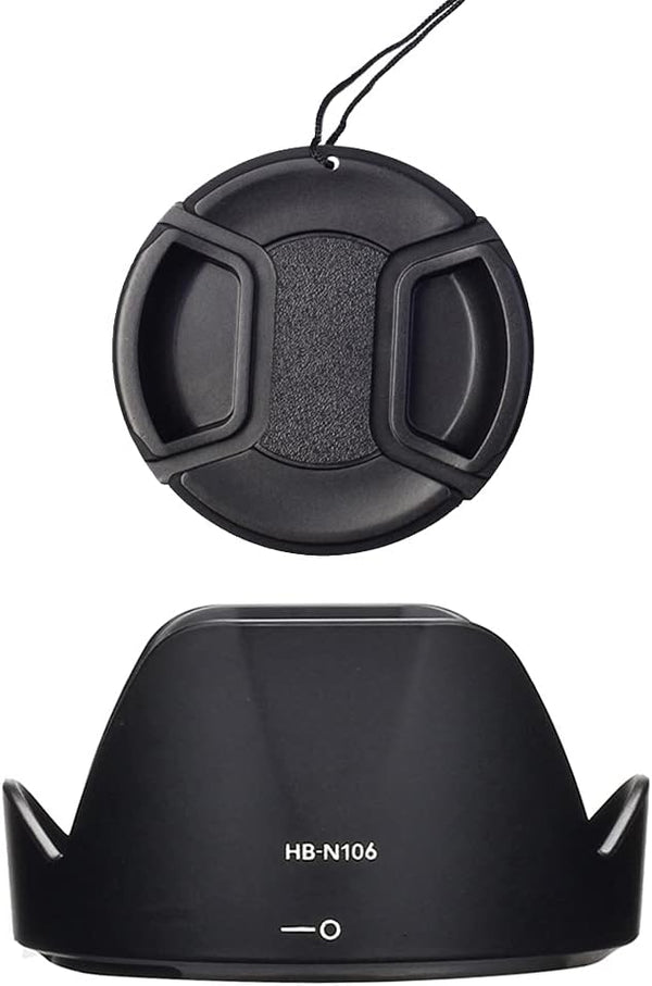 HB-N106 Lens Hood & 55mm Lens Cap for Nikon D5600 D5500 D3500 D3400 Camera kit AF-P DX 18-55mm f/3.5-5.6G VR Lens (1+1