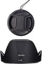 HB-N106 Lens Hood & 55mm Lens Cap for Nikon D5600 D5500 D3500 D3400 Camera kit AF-P DX 18-55mm f/3.5-5.6G VR Lens (1+1