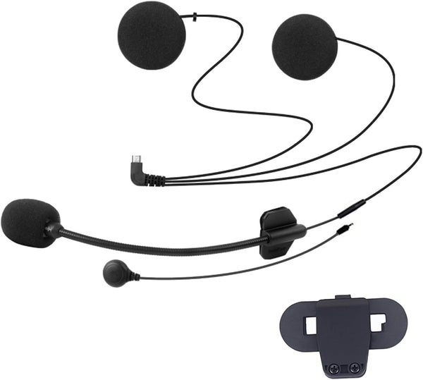 FreedConn Microphone Headphone Soft Cable Headset & Clip Accessory for T-COMVB and T-COMSC Series