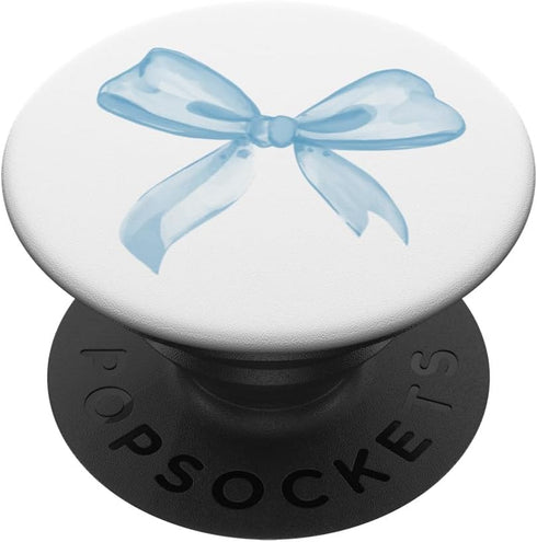 PopSockets Adhesive PopGrip - Aesthetic Light Blue Bow in Watercolor