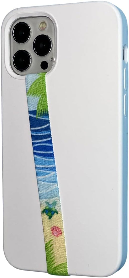 Full-Hand Elastic Phone Strap/Grip, Multi-Position Adjustable with Easy On/Off Secure Hook & Loop Closures, Caribbean