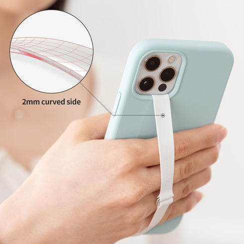 C-Shaped Clip Finger Phone Grip, Sinjimoru Silicone Strap for Phone Case with Clip for iPhone & Samsung Phone
