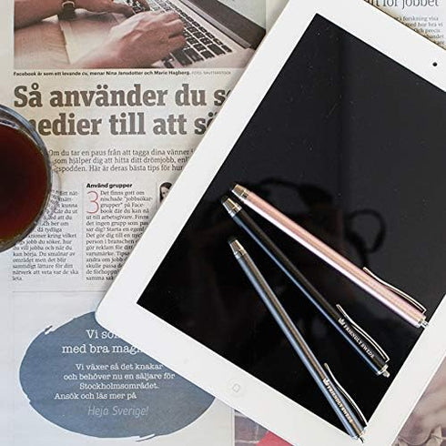 The Friendly Swede High Precision Stylus Pens - 3pcs 5.5" Stylus Pen for iPad with Replaceable Tips, Gold/Silver/Black