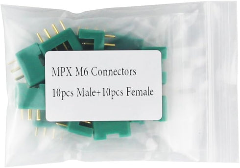 10 Pairs MPX M6 Connector Plug - Multiplex Socket for RC Lipo Battery Quadcopter/Buggy