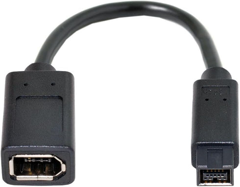 JSER IEEE 1394 6Pin Female to 1394b 9Pin Male Firewire 400 to 800 Cable, 20cm, 6 Feet