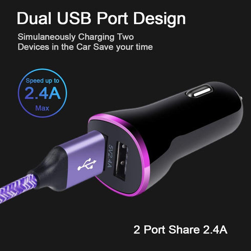Type C Car Charger for Samsung Galaxy S24 S23 A54 A14 A53 A23 A13 A03S A12 A21 A10E A20 A32 A42 A50 A51 S22 S21 S20, LG