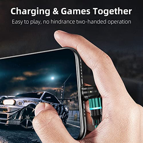 Magnetic Charging Cable with LED 4Pack, Rotation Magnetic Phone Charger Compatible with Micro Type C and iProduct