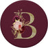 Maroon Floral Initial Letter B Monogram Flowers, PopSockets Standard PopGrip