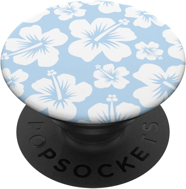 Blue Hibiscus Flowers PopSockets Swappable PopGrip