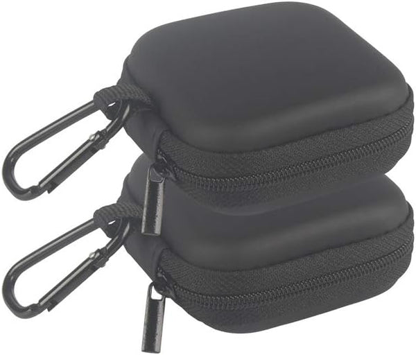 Portable Square Earphone Carrying Case, Mini Pouch Storage for Smartphone Earphone, 2-Pack