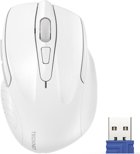 TECKNET Wireless Mouse, 2.4G Ergonomic Optical Mouse, Computer Mouse for Laptop, PC, Computer,