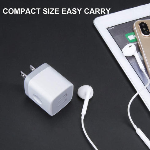 GiGreen Fast Charging Block, 5Pack Dual Port USB Outlet Plug 2.1A Wall Charger for iPhone, Samsung Galaxy, Pixel