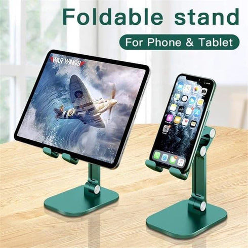 RDRKR 4-11 Inch Adjustable Cell Phone Desk Stand: Foldable and Height-Angled Holder for Smartphones, iPhones, iPads