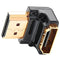 Zeskit HDMI Adapter Male to Female Right Angle, Zinc Alloy Full Shielding, 24K Gold Plated Connectors (SIDE-90/N)