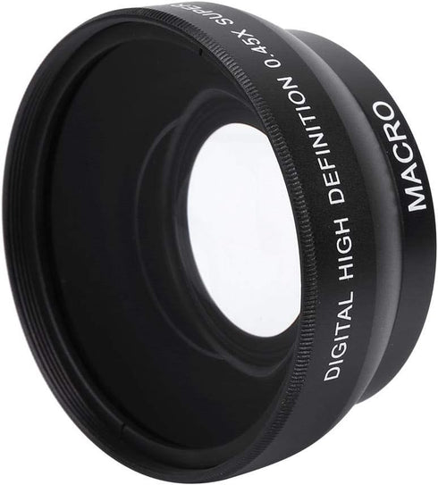HD Wide Angle Lens with Macro Close-up 0.45X Magnification, Fits Any 49mm Diameter Lens
