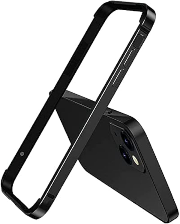 New Aluminum Frame Metal Bumper Case for iPhone 13 Pro Max, Slim Hard Cover with Soft Inner Bumper, Raised Edge