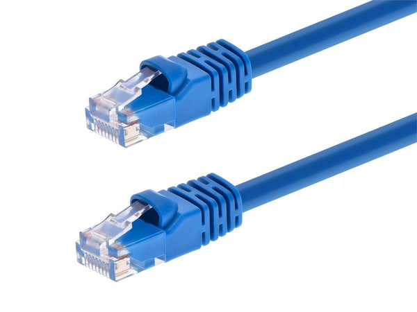 Monoprice 14FT 24AWG Cat6 550MHz UTP Ethernet Cable, Bare Copper, Blue