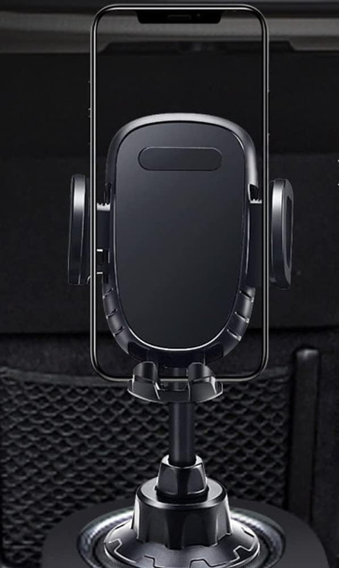 Car Cup Holder Phone Mount with Long Gooseneck, Flexible Smartphone Holder, 360° Rotation, Universal for iPhones 13/11