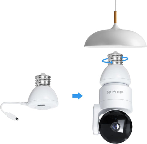 EC27 Bulb Connector for P1 360° Security Camera, Combination of both to be a Wireless Outdoor/Indoor Camera, Easy to Install like replacing a light bulb, 1 Pack