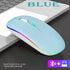 Wireless Bluetooth Mouse, LED Dual Mode Rechargeable Slim Laptop Mouse (BT5.2+USB Receiver), Portable for Laptop,
