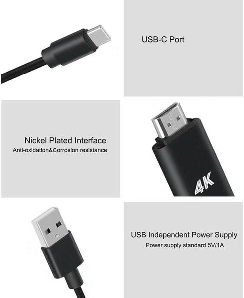Fonus 4K S22/Plus/Ultra, USB C to HDMI Adapter AV Cable TV Video Hub Compatible with Samsung Galaxy Type-C Charger Port
