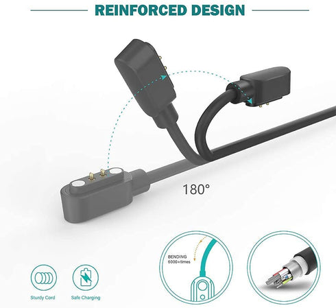 Smartwatch Charger Cable, Magnetic Universal USB Charging Cable for 2.84mm 2-Pin Devices