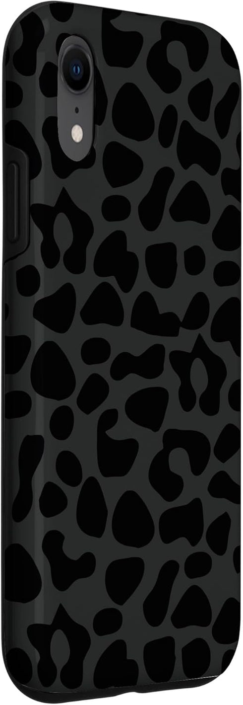 Black Leopard Print Case for iPhone XR - Women's Cheetah Protective Phone Case