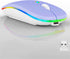 Wireless Bluetooth Mouse, LED Dual Mode Rechargeable Slim Silent Mouse, Portable (BT5.2+USB Receiver) for Laptop,