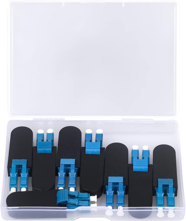 LC/UPC Fiber Optic Loopback Adapter, 9/125 Singlemode Test Adapter Connector, 8 Pack for Optical Cable Testing