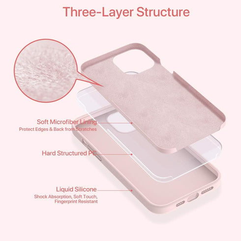 Miracase iPhone 12 Pro Max Case, Liquid Silicone Gel Rubber Shockproof Phone Case with Soft Anti-Scratch Microfiber