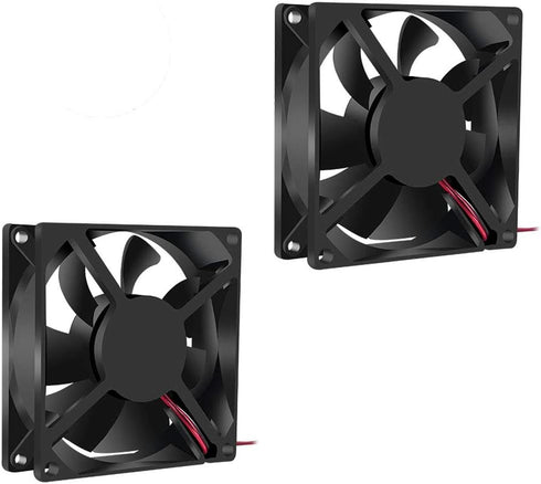 2Pcs 12V 80mm x 80mm x 25mm Brushless Cooling Fan, 3.14in 0.98in for PC Computer Case CPU Coolers