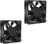 2Pcs 12V 80mm x 80mm x 25mm Brushless Cooling Fan, 3.14in 0.98in for PC Computer Case CPU Coolers