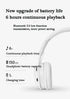Upgraded Wireless Bluetooth Noise Cancelling Headphones with Mic, Fast Charging, Soft Earpads, Deep Bass, White