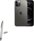 BoxWave Stylus Pen for Apple iPhone 12 Pro Max - DualTip Capacitive Stylus, Metallic Silver, Fiber Tip Disc Tip