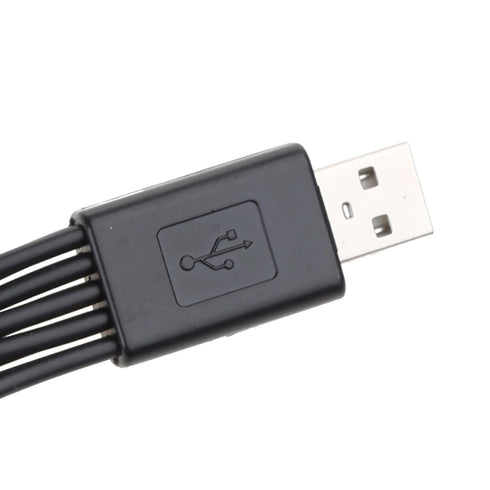 1 Piece 10 in 1 Universal USB Cable, Multiple Charging Cable for Cell Phones, Earphone Speaker Adapter, 20CM