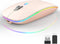 Uiosmuph LED Wireless Mouse - G12 Slim Rechargeable Silent Mouse with Receiver and Type C Adapter