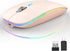 Uiosmuph LED Wireless Mouse - G12 Slim Rechargeable Silent Mouse with Receiver and Type C Adapter