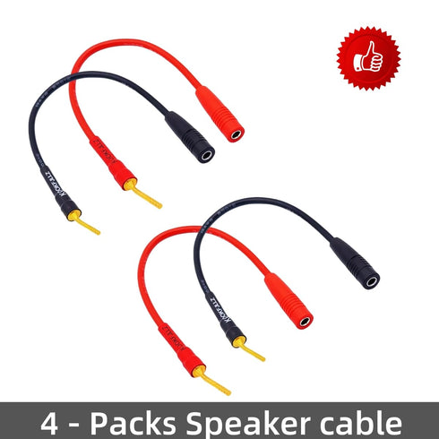 Pin Banana Plugs to 4mm Female Banana Jack Adapter - 8 Inches Banana Plug Adapter Cable, 4-Packs