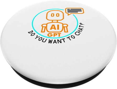 Chat AI Funny Robotics Machine Information System Chat GPT PopSockets Swappable PopGrip