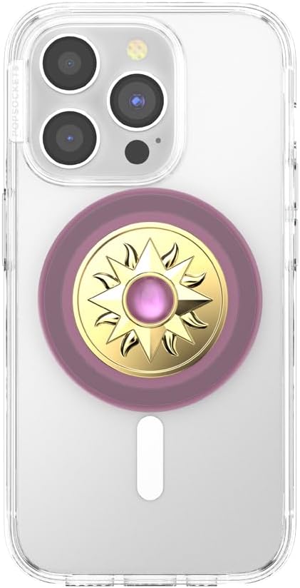 PopSockets Elegant Phone Grip for MagSafe - Gold Enamel Sun Jewel Mauve