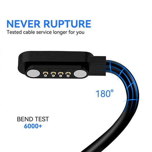4 Pins Magnetic USB Charging Cable Replacement, Compatible with PTHTECHUS Smartwatch S1 S2 S7 S8 S9, GT88 G3 (Black)