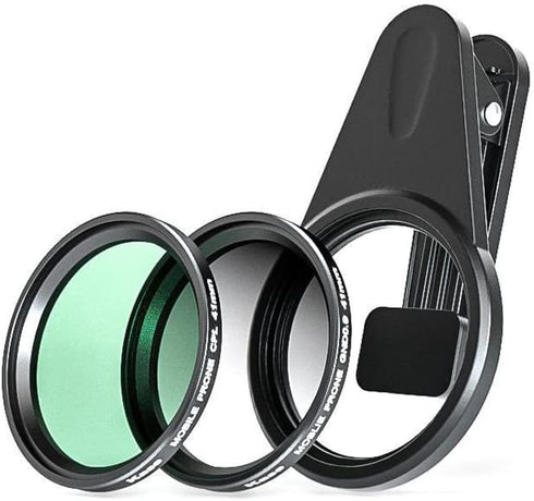 Kase 41mm Magnetic Cell Phone Lens CPL Filter Kit, Includes Circular Polarizer, Soft Graduated ND1.2 Filter, Lens Clip