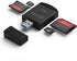 4 in 1 Card Reader USB2.0 to SD Micro SD TF MS MMC for Laptop PC, Smart Card Reader, Red
