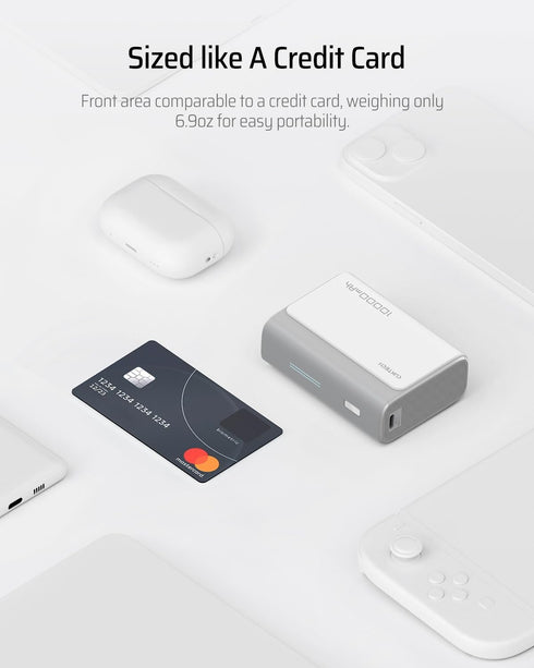 30W Mini Power Bank, 10,000mAh Portable Charger with Dual-Charging Ports, Compatible with iPhone 15/14 Series