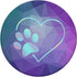 Rainbow Paw Print Heart, Dog Cat Teal Purple Polygon PopSockets Standard PopGrip