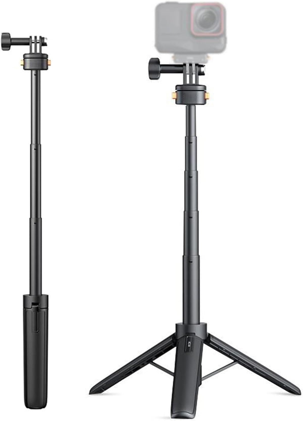 Yunseity Selfie Stick Tripod for Action Cameras, 7.5in-20.8in Extendable Tripod Stand with Magnetic