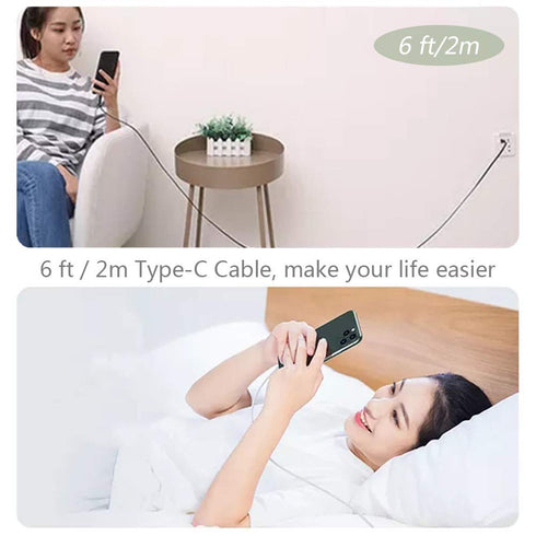 6ft Fast Charger Cable: USB-C to USB-A for iPad Pro, Galaxy, MacBook Air, Nintendo Switch, Pixel, LG, Sony, OnePlus.