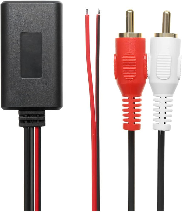 Car Universal Wireless Bluetooth Cable Adapter, 2 RCA Aux Audio, Car Radio Connector Input, 12V Stereo Wireless Play