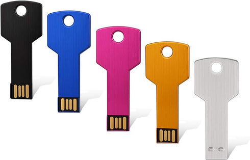 K&ZZ 16GB Key Shape USB Flash Drive 5 Pack, Metal Thumb Drive USB2.0